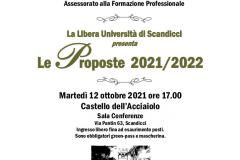 Il volantino della presentazione della Libera Università 2021/2022