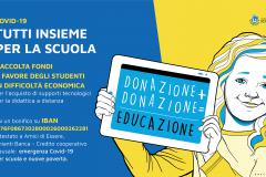 La locandina della raccolta fondi "Tutti insieme per la scuola"