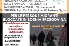 La locandina per la raccolta di aiuti umanitari per la Bosnia