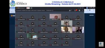 Un'immagine della seduta telematica del Consiglio Comunale di Scandicci di giovedì 1 aprile 2021