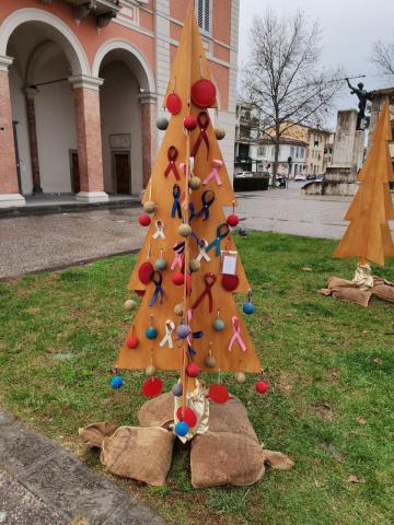 Un albero dell'installazione in piazza Matteotti