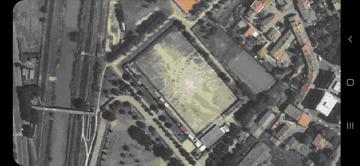 Vista aerea del campo di calcio di San Giusto