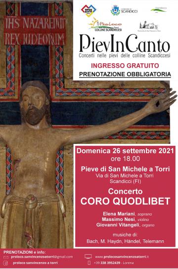 La locandina del concerto del coro Quodlibet