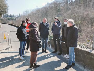 Il sopralluogo al cantiere in via delle Bagnese