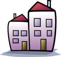 Il disegno stilizzato di due case