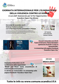 Il programma delle iniziative per la Giornata internazionale per l’eliminazione della violenza contro le donne