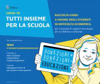 La locandina della raccolta fondi "Tutti insieme per la scuola"